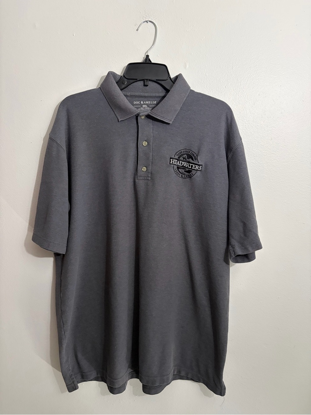 Men's Gray Polo Shirt with Headwaters Logo